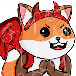 emote fox wearing devil costume rubbing paws